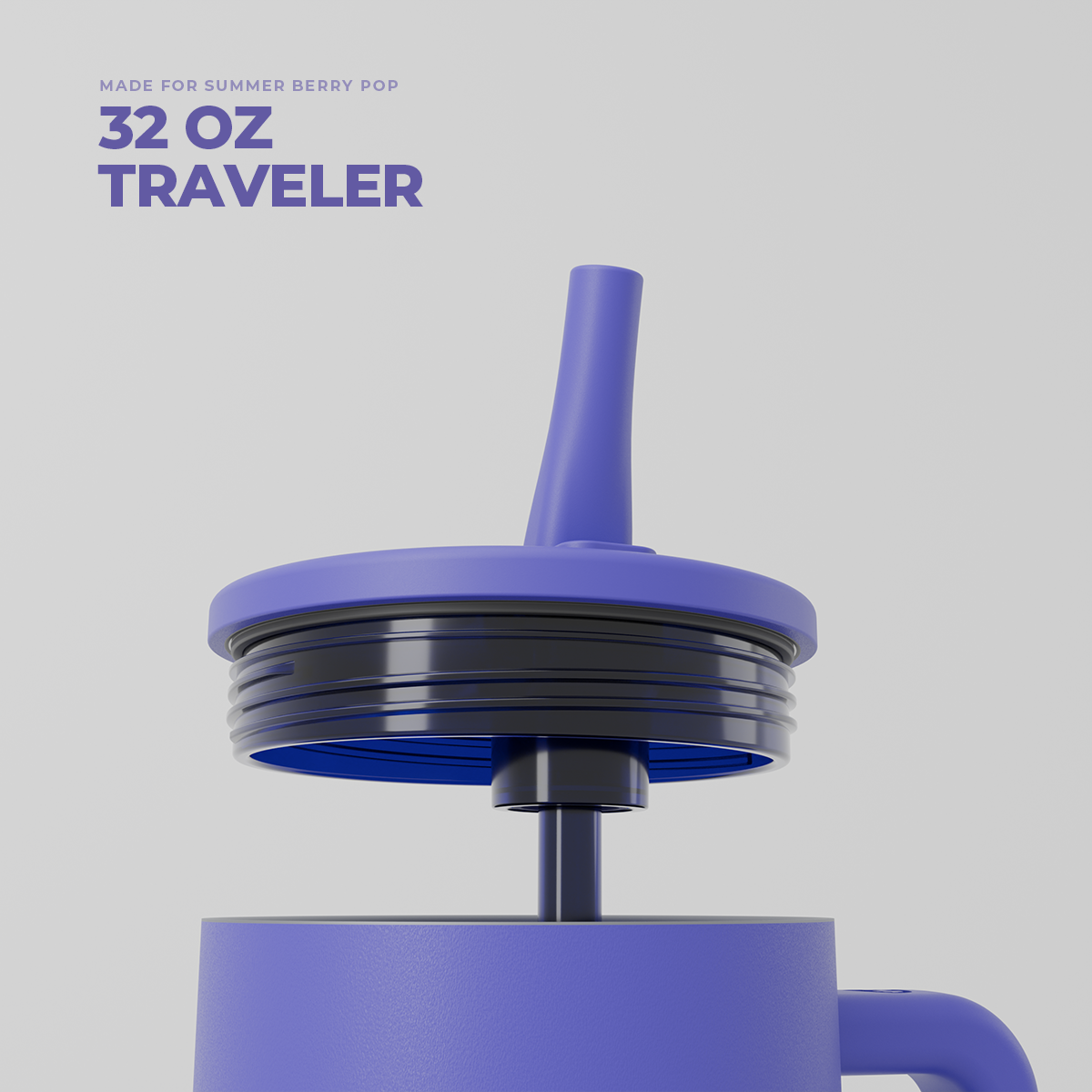 Berry Pop Removable Traveler Lid (32oz) - TRVL32-LemonLime-WPI-3